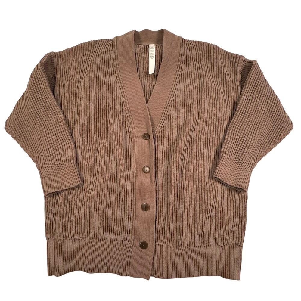 Lululemon Knit Button-Front Cardigan Sweater Women's XL Taupetastic NWT - Picture 2 of 12